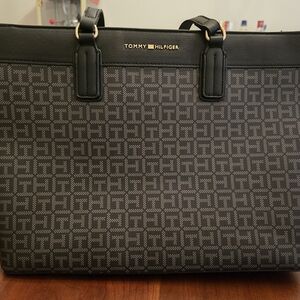 Tommy Hilfiger Black and Gray Briefcase